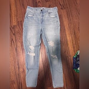 SO Curvy High Rise Light Blue Distressed Jeggings